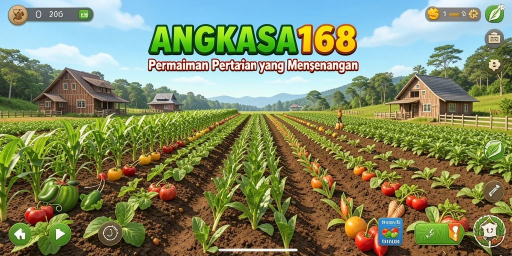 Tampilan gameplay petualangan pertanian yang menyenangkan di ANGKASA168.