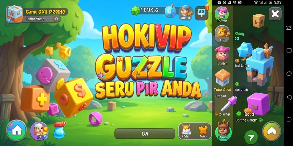 Screenshot gameplay HOKIVIP menampilkan tumpukan puzzle menantang.