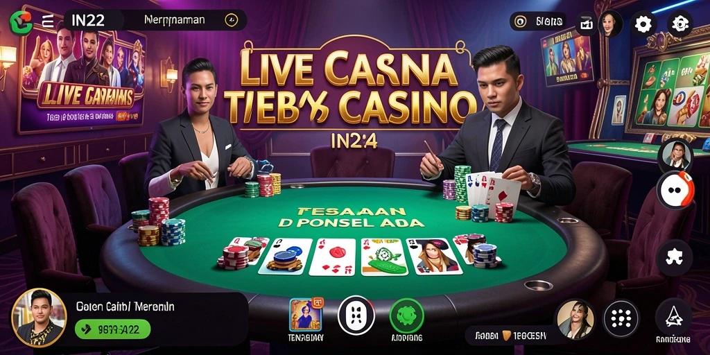 Tampilan gameplay Live Casino yang mendebarkan di IN22.