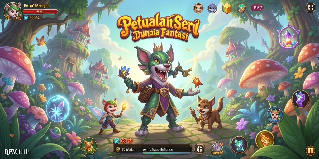 Tampilan gameplay PP7 yang epik dan menarik di dunia fantasi.